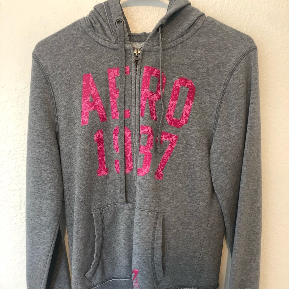 Areo pink and grey hoodie
